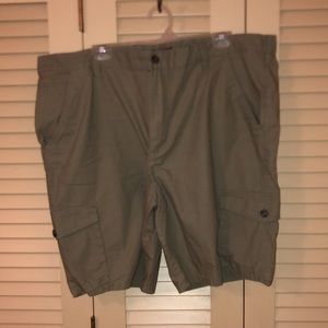 Mens Merona 44 inch waist grey - green (light olive color) cargo shorts